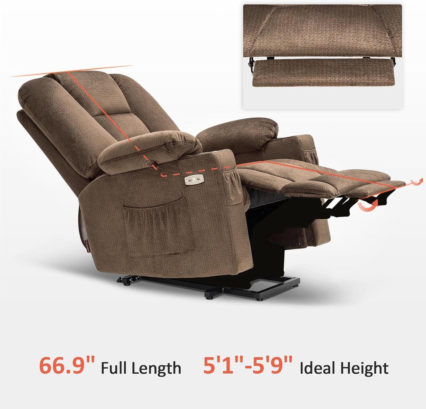 Power Lift Recliner Chair with Massage and Heat for Elderly People,