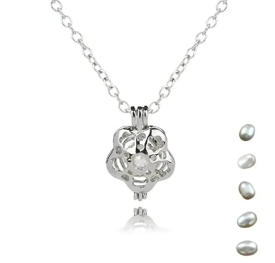 Natural Pearl Necklace w/Oyster Pendant