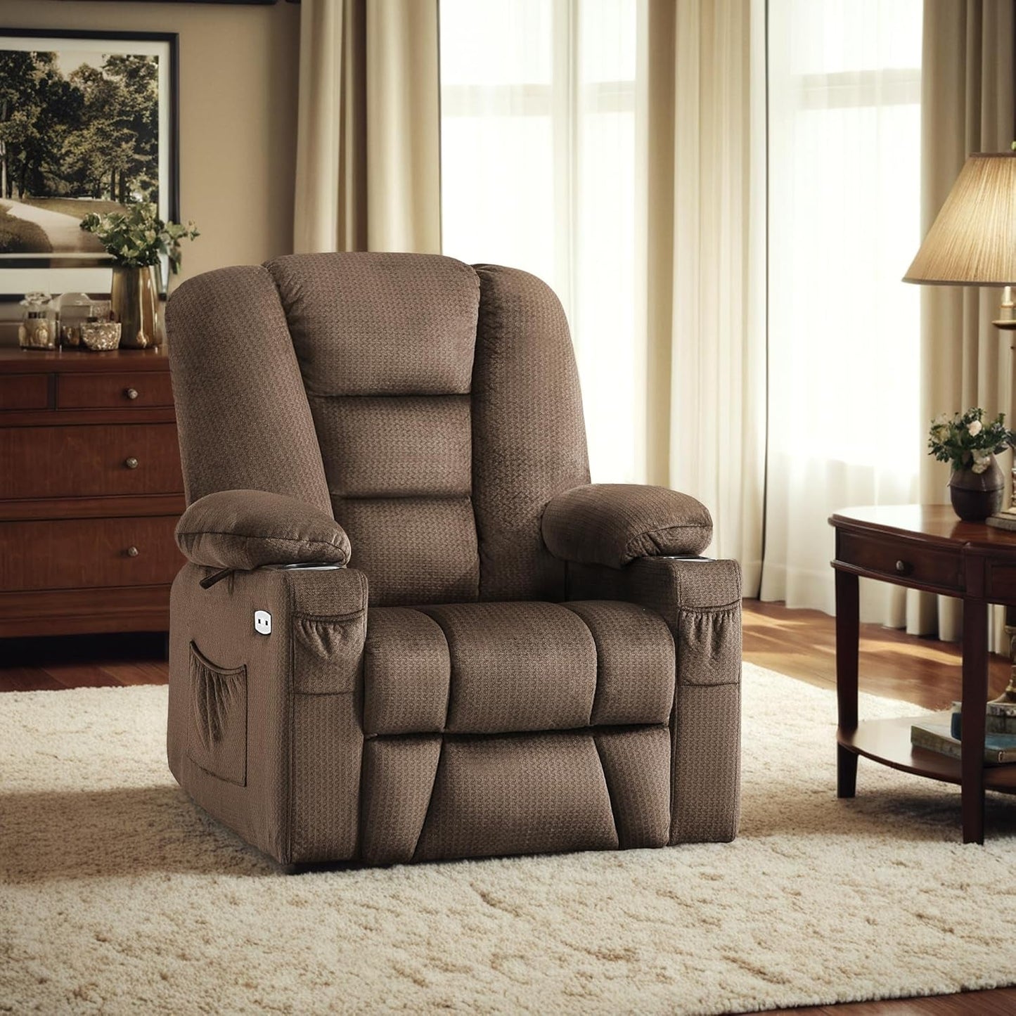 Power Lift Recliner Chair with Massage and Heat for Elderly People,